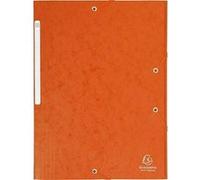Cartorel chemise 3 rabats et élastique monobloc , carte lustrée 5 10e orange, élastique fixé devant exacompta 17117h G
