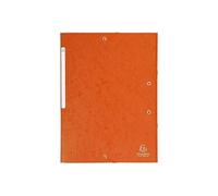 Cartorel chemise 3 rabats et élastique monobloc , carte lustrée 5 10e orange, élastique fixé devant exacompta 17117h