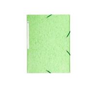 Cartorel chemise 3 rabats et élastique monobloc , carte lustrée 5 10e pistache, élastique fixé devant exacompta 17122h