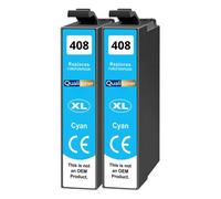 Cartouche 408XL compatible pour Epson WF-C4310DW WF-C4810DTWF Cyan avec puce 1700 pages Pack 2
