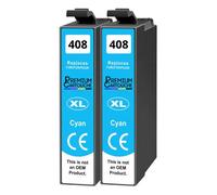 Cartouche 408XL compatible pour Epson WF-C4310DW WF-C4810DTWF Cyan avec puce 1700 pages Pack 2