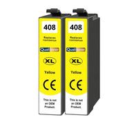 Cartouche 408XL compatible pour Epson WF-C4310DW WF-C4810DTWF Jaune avec puce 1700 pages Pack 2