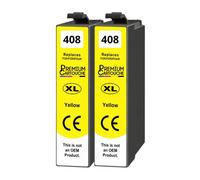 Cartouche 408XL compatible pour Epson WF-C4310DW WF-C4810DTWF Jaune avec puce 1700 pages Pack 2