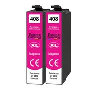 Cartouche 408XL compatible pour Epson WF-C4310DW WF-C4810DTWF Magenta avec puce 1700 pages Pack 2