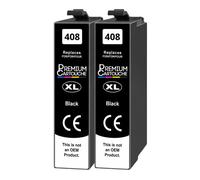 Cartouche 408XL compatible pour Epson WF-C4310DW WF-C4810DTWF Noir avec puce 2200 pages Pack 2
