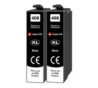 Cartouche 408XL compatible pour Epson WF-C4310DW WF-C4810DTWF Noir avec puce 2200 pages Pack 2