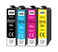Cartouche 408XL compatible pour Epson WF-C4310DW WF-C4810DTWF Noirs et Couleurs avec puce Pack 4
