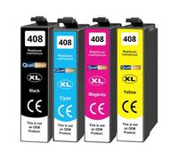 Cartouche 408XL compatible pour Epson WF-C4310DW WF-C4810DTWF Noirs et Couleurs avec puce Pack 4