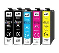 Cartouche 408XL compatible pour Epson WF-C4310DW WF-C4810DTWF Noirs et Couleurs avec puce Pack 5