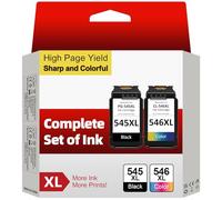 Cartouche 545-546, Cartouche Encre Sunnieink 545 et 546 XL Remplacement pour Encre Canon 545 546, pour Imprimante Pixma TS3150 TS3100 TS3300 TR4500 TS3450 MG2500 TS3350 MG2550s MX495, Noire et Couleur