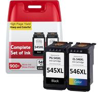 Cartouche 545 546 Xl,Encre Pg-545 Cl-546 Xl Remplacement Pour Cartouche Encre Canon 545 546,Encre 545Xl 546Xl Pour Pixma Ts3300 Tr4500 Ts3450 Mg2550S Ts3150 Mx495 Mx490 Tr4550 Tr4551 Ts3100