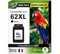 Cartouche 62XL 62 XL C2P04AE C2P05AE compatible pour HP Envy 5540 OfficeJet 5740 Noir Haute capacité avec puce 600 pages