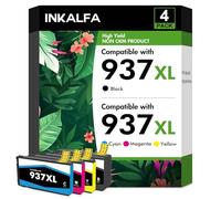 Cartouche 937 937XL Compatible pour HP 937 XL 937e Cartouches pour HP OfficeJet Pro 9730e 9120e 9720e 9132e 9122e 9110b 9120b 9125e 9130b 9130e 9720 9730 (Noir Cyan Jaune Magenta, Pack de 4)