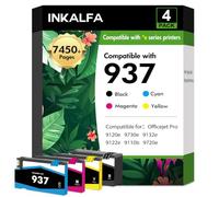 Cartouche 937XL 937 9730e 9120e pour HP 937 Pack de 4 Cartouche XL 937e