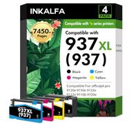 Cartouche 937XL 937 9730e 9120e pour HP 937 Pack de 4 Cartouche XL 937e