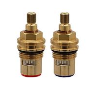 Cartouche à disque en céramique et laiton, Cartouche de robinet en laiton céramique 1/2" quart tour, paquet 2, multicolore, plusieurs tailles for robinets(F Red+blue)