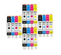 Cartouche à Encre Compatible ASW 655 Compatible avec 655 XL avec des travaux de Puce avec Deskjet 3525 5525 4615 4625 4525 6520 6525 6625 Printers(4SET)