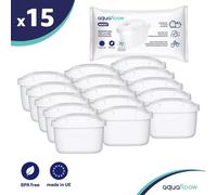 Cartouche Brita Maxtra+ compatible - Filtre carafe filtrante AquaFloow lot de 15