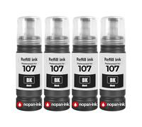 Cartouche C13T09B140 107 Compatible pour Epson EcoTank ET-18100 Noire Haute capacité 3600 Pages Pack 4 x 70 ML