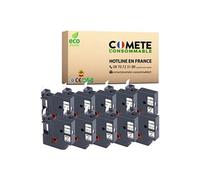 Cartouche compatible - 10 Rubans etiquettes compatibles avec DYMO 45013 Noir sur Blanc Noir G