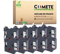 Cartouche compatible - 10 Rubans etiquettes compatibles avec DYMO 45013 Noir sur Blanc