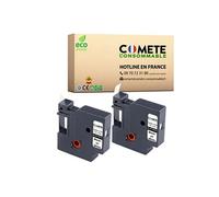 Cartouche compatible - 2 Rubans etiquettes compatibles avec DYMO 45013 Noir sur Blanc