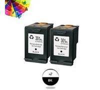 Cartouche compatible - 2x Cartouche Compatible remplace HP Officejet 4630 4630 301XL CH563EE BK CH563EE Cartouche Noir G