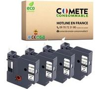 Cartouche compatible - 4 Rubans etiquettes compatibles avec DYMO 45013 Noir sur Blanc Noir G