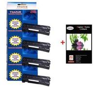 Cartouche compatible - 4 x CANON IMAGECLASS MF4420N / MF4450 - HP 78A/CE278A -Compatible -2 100 pages + Pack de 20 papiers photos A6 Brillant 230gr Pack G