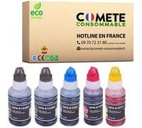 Cartouche compatible - 5 Recharges Ecotank compatibles avec EPSON 104XL - 2 Noir + 1 Cyan + 1 Magenta + 1 Jaune G