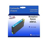 T3AZUR - Cartouche compatible avec Epson WorkForce Pro WF-C4810DTWF, 408, 408L, 408XL - Cyan