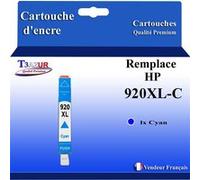 Cartouche compatible avec l'imprimante HP OfficeJet 7500A, 7500A Wide Format remplace HP 920XL Cyan - T3AZUR G