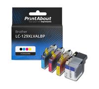 Cartouche compatible Brother LC-129XLVALBP - 4 couleurs - Grande capacité - Multipack