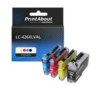 Cartouche compatible Brother LC-426XLVAL - 4 couleurs - Grande capacité - Multipack