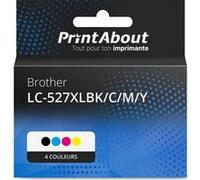 Cartouche compatible Brother LC-527XLBK/C/M/Y - 4 couleurs - Grande capacité - Multipack