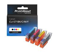 Cartouche compatible Canon CLI-571BK/C/M/Y - 4 couleurs - Multipack
