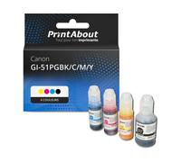 Cartouche compatible Canon GI-51PGBK/C/M/Y - 4 couleurs - Multipack