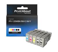 Cartouche compatible Canon PFI-120MBK/BK/C/M/Y - 5 couleurs - Multipack