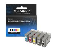 Cartouche compatible Canon PFI-320MBK/BK/C/M/Y - 5 couleurs - Multipack
