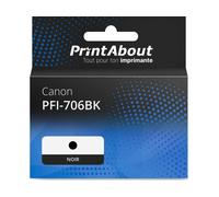 Cartouche compatible Canon PFI-706BK - Noir - Grande capacité