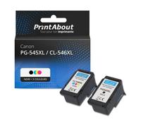 Cartouche compatible Canon PG-545XL / CL-546XL - Noir + 3 couleurs - Grande capacité - Multipack