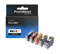 Cartouche compatible Canon PGI-5BK - 5 couleurs - Multipack