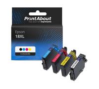 Cartouche compatible Epson 18XL (T1816) - 4 couleurs - Grande capacité - Multipack