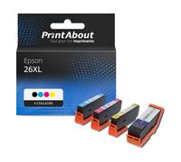 Cartouche compatible Epson 26XL (T2636) - 4 couleurs - Grande capacité - Multipack