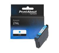 Cartouche compatible Epson 27XL (C13T27124012) - Cyan - Grande capacité