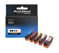 Cartouche compatible Epson 33XL (C13T33574012) - 5 couleurs - Grande capacité - Multipack