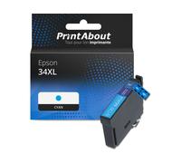 Cartouche compatible Epson 34XL (C13T34724010) - Cyan - Grande capacité
