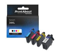 Cartouche compatible Epson 34XL (C13T34764010) - 4 couleurs - Grande capacité - Multipack