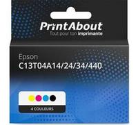 Cartouche compatible Epson C13T04A14/24/34/440 - 4 couleurs - Multipack