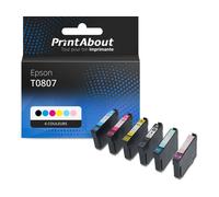 Cartouche compatible Epson T0807 - 6 couleurs - Multipack
